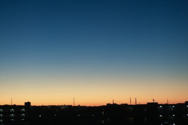 Carl Zeiss Jena Tessar 5cm f2.8の作例 日本の秋の朝焼け